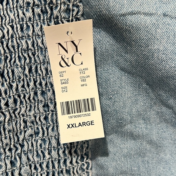 NWT New York & Company Short Sleeve Denim Mini Dress Size XXLarge - Picture 5 of 7